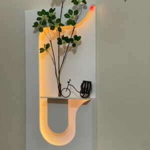 Premium LED Wall Décor with Remote Control & Artificial Flower Showpiece – 32x16 Inch PVC Board